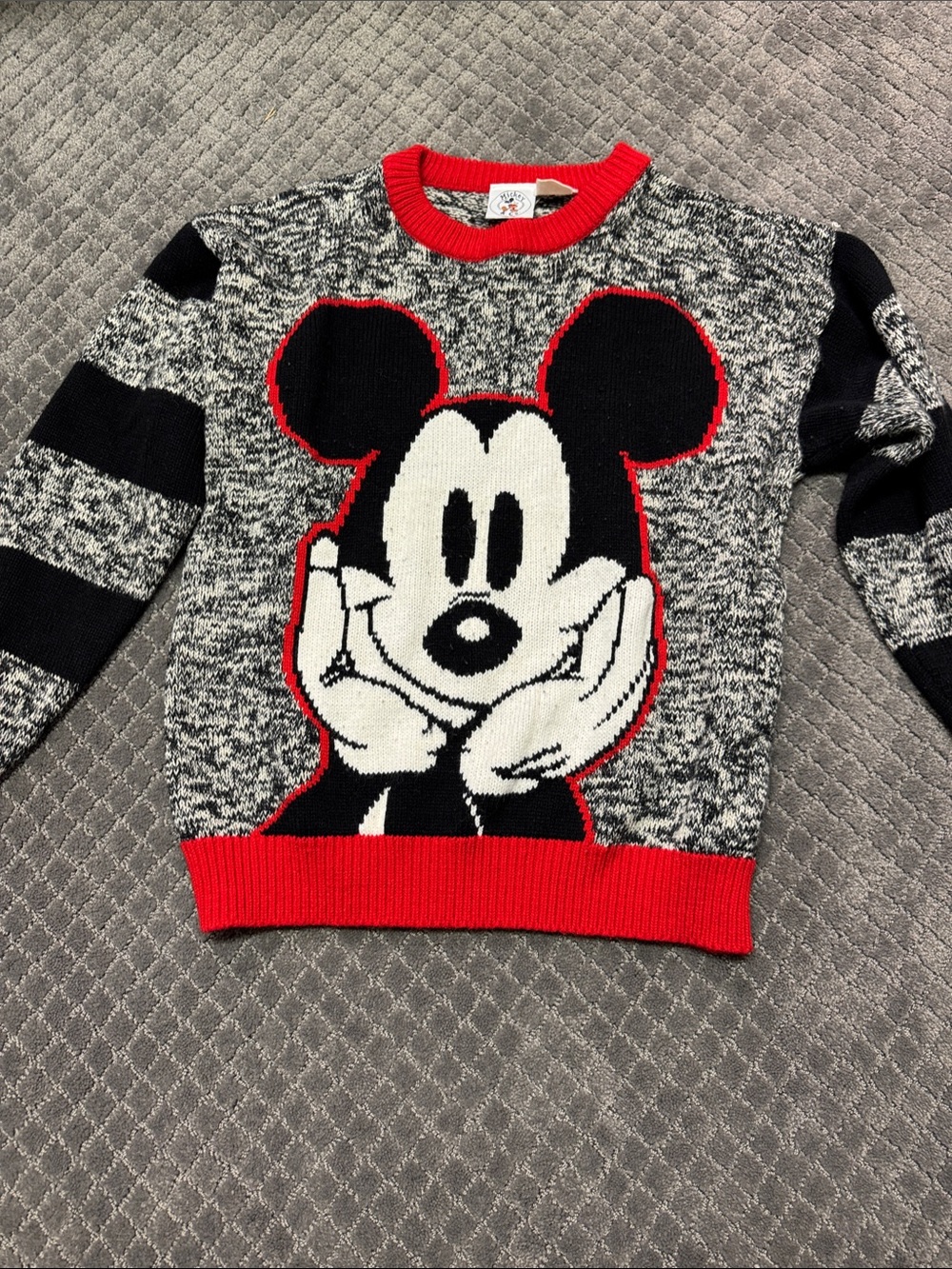 Disney Black, White & Red Mickey Graphic Sweater